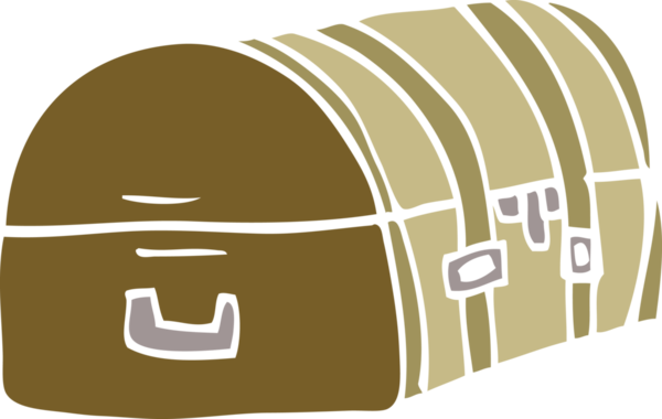 Bir insan tarafından çizilmiş karalama seyahat sandığı.