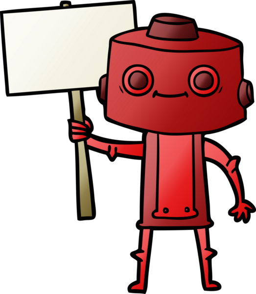 Bir insan tarafından çizilmiş çizgi film robotu