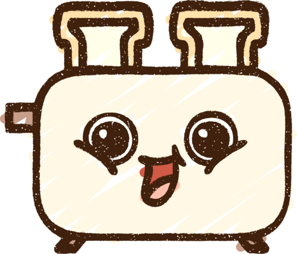 Bir insan tarafından çizilen tost makinesi tebeşiri