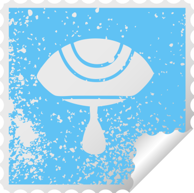 Bir insan tarafından çizilmiş ağlayan bir gözün kareli soyulan çıkartması.