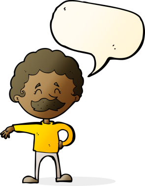 Karikatürist, bir insan tarafından çizilmiş konuşma balonuyla kamp jesti yapıyor.