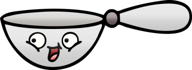 Bir insan tarafından çizilmiş bir kaşığın gölgelenmiş gölgesi.