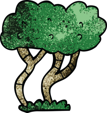 Bir insan tarafından çizilmiş karalama ağacı.