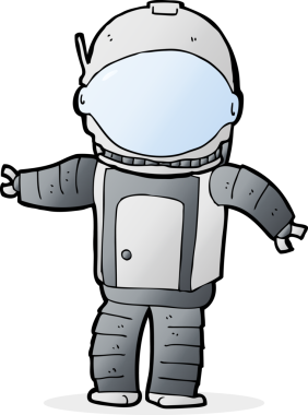 Bir insan tarafından çizilmiş bir astronot.