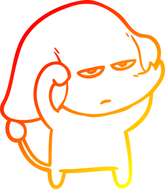 Bir insan tarafından çizilmiş kızgın bir fil çizimi.