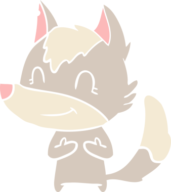 Bir insan tarafından çizilmiş düz renkli çizgi film kurdu.