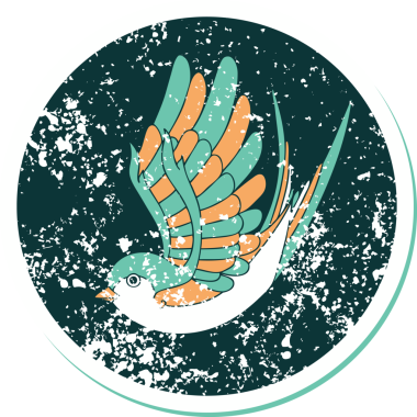 Bir insan tarafından çizilmiş bir kırlangıcın sembolik dövmesi.