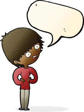 Bir insan tarafından çizilmiş konuşma balonuyla şok olmuş bir karikatür.