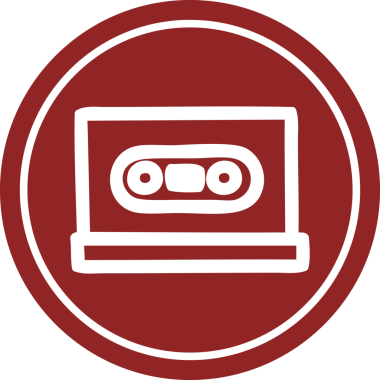 bir insan tarafından çizilmiş kaset bandı dairesel simgesi