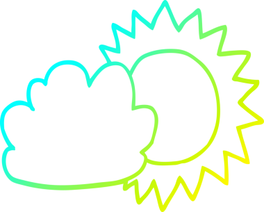 Bir insan tarafından çizilmiş bir karikatür hava durumu çizimi