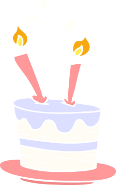 Bir insan tarafından çizilmiş bir doğum günü pastası karalaması.