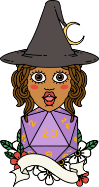 Retro Dövme Tarzı İnsan Büyücüsü Doğal 20 zar atışıyla Bir insan tarafından çizilmiş