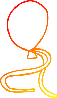 Bir insan tarafından çizilen kırmızı balonun sıcak çizgi çizimi