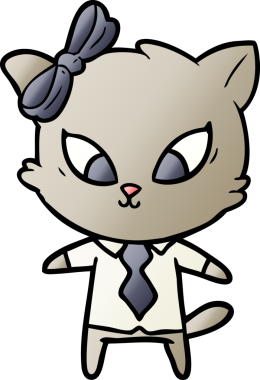 Bir insan tarafından çizilmiş çizgi film kedisi.