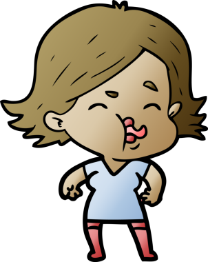 Bir insan tarafından çizilen karikatür kızı.