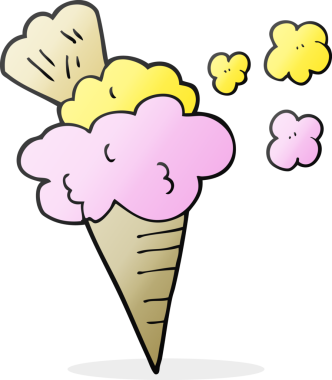 Bir insan tarafından çizilmiş karikatür dondurması.