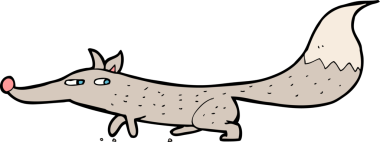 Bir insan tarafından çizilmiş küçük bir kurt.