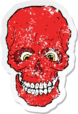 Bir insan tarafından çizilmiş ürkütücü bir karikatürün gerilimli yapıştırması.