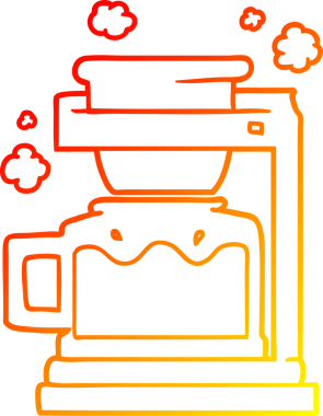 Bir insan tarafından çizilmiş bir kahve demliğinin sıcak çizgi çizimi