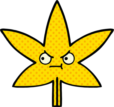 Bir insan tarafından çizilmiş güz yaprağının çizgi romanı.