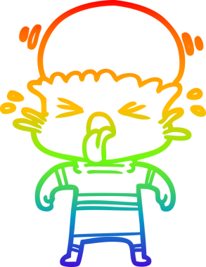 Gökkuşağı gradyanı çizimi bir insan tarafından çizilmiş garip bir uzaylı çizgi filmi.