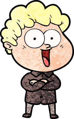 Bir insan tarafından çizilmiş mutlu bir adam.