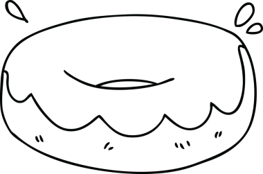 Bir insan tarafından çizilmiş garip karikatür buzlu çörek çizimi