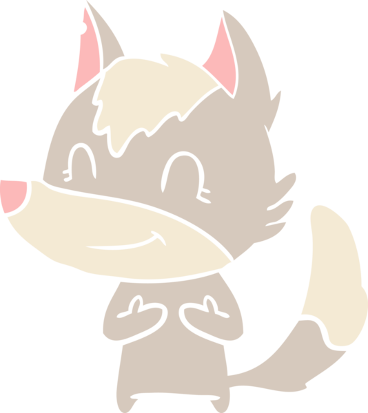 Bir insan tarafından çizilmiş düz renkli çizgi film kurdu.