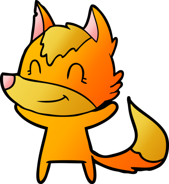 Bir insan tarafından çizilmiş tilki çizgi film karakteri