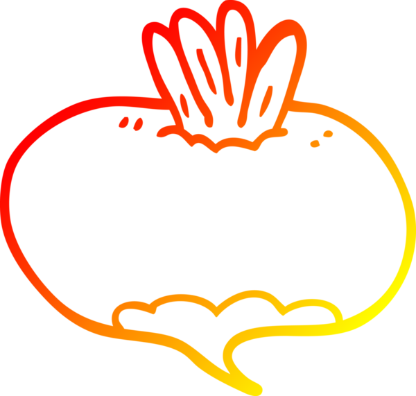 Bir insan tarafından çizilmiş bir şalgamın sıcak çizgi çizimi