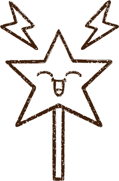 Sihirli Asa Kömür Bir insan tarafından çizilmiş