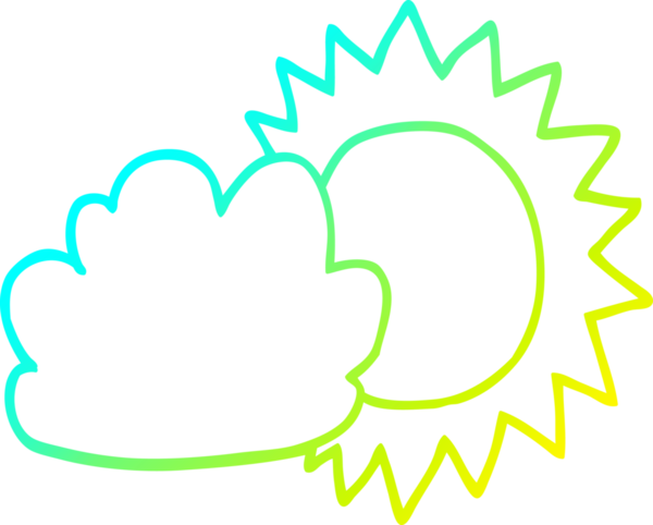 Bir insan tarafından çizilmiş bir karikatür hava durumu çizimi