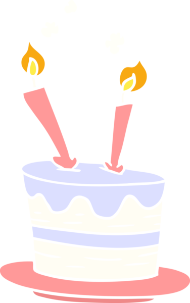 Bir insan tarafından çizilmiş bir doğum günü pastası karalaması.