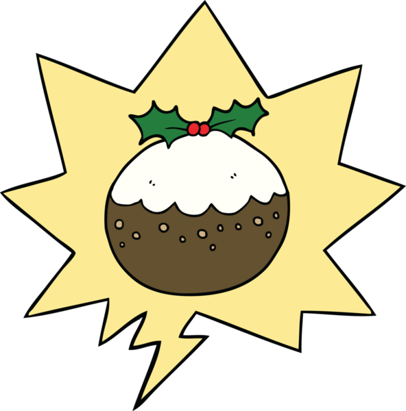 Bir insan tarafından çizilmiş konuşma balonlu puding.