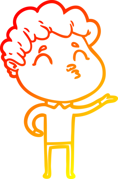 Bir insan tarafından çizilen çizgi film karakterinin sıcak çizgi çizimi