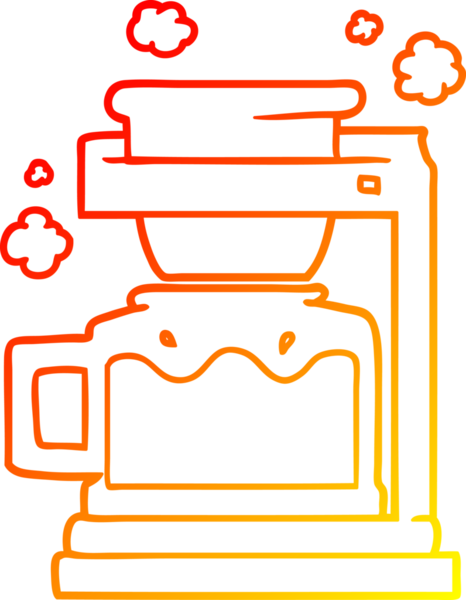 Bir insan tarafından çizilmiş bir kahve demliğinin sıcak çizgi çizimi