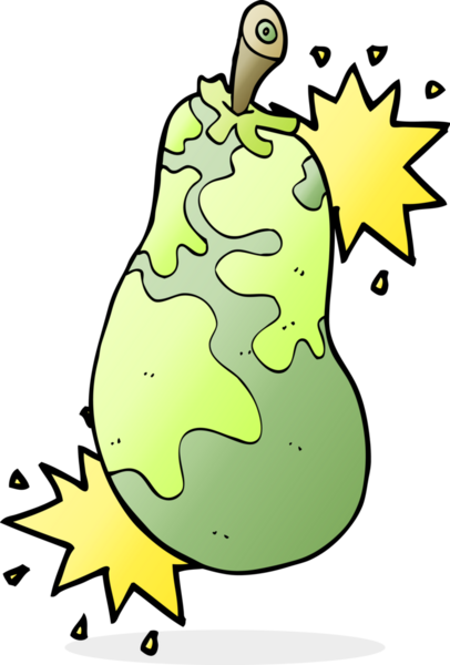 Bir insan tarafından çizilmiş bir armut.