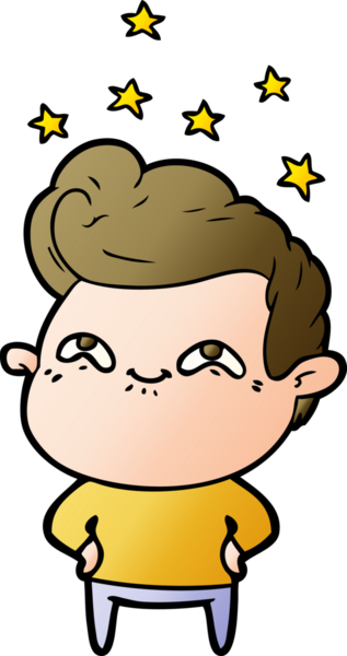 Bir insan tarafından çizilmiş heyecanlı bir çizgi film.