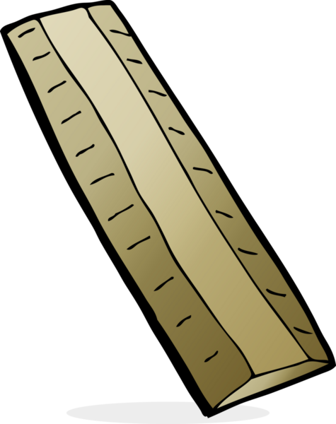 Bir insan tarafından çizilmiş tahta cetvel.