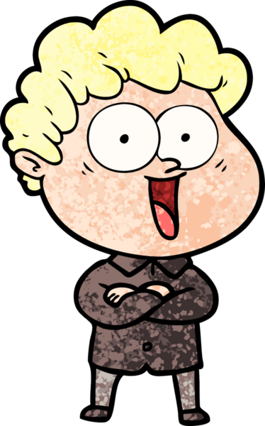 Bir insan tarafından çizilmiş mutlu bir adam.