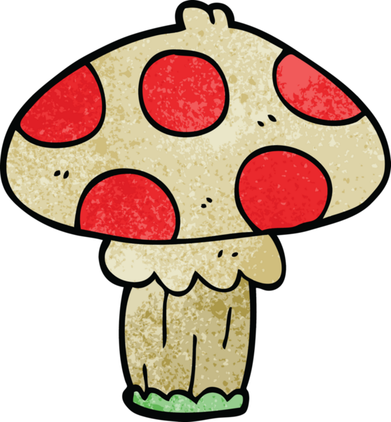 Bir insan tarafından çizilmiş mantar mantarı.