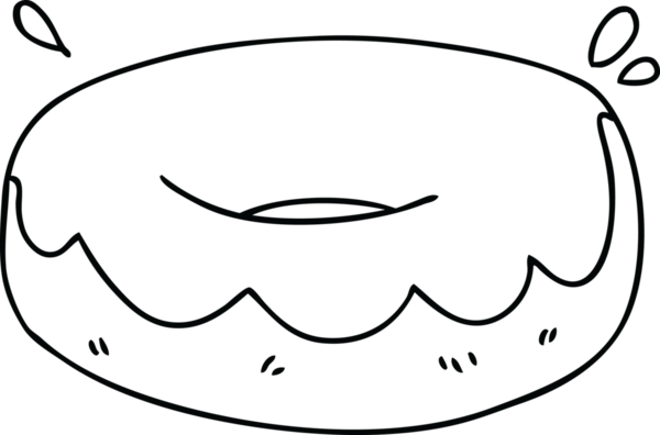 Bir insan tarafından çizilmiş garip karikatür buzlu çörek çizimi