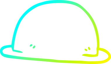 Bir insanın çizdiği çizgi film şapkasının soğuk gradyan çizgisi.