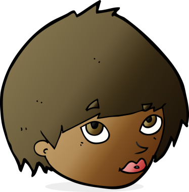 Bir insan tarafından çizilmiş bir kadın yüzü.