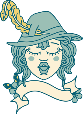 Retro Dövme Tarzı İnsan Ozan Karakteri Yüzü Bir İnsan Tarafından Çizildi