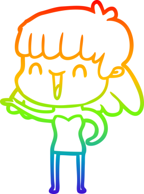 gökkuşağı gradyan çizimi bir insan tarafından çizilmiş bir karikatür kadın