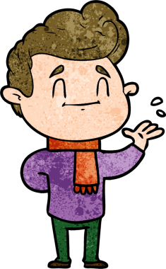 Bir insan tarafından çizilmiş mutlu çizgi film adamı.