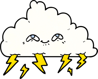 bir insan tarafından çizilmiş bir gökgürültüsü bulutu