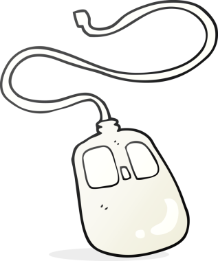 Bir insan tarafından çizilmiş serbest çizim bilgisayar faresi