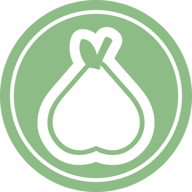 bir insan tarafından çizilmiş organik armut dairesel simgesi